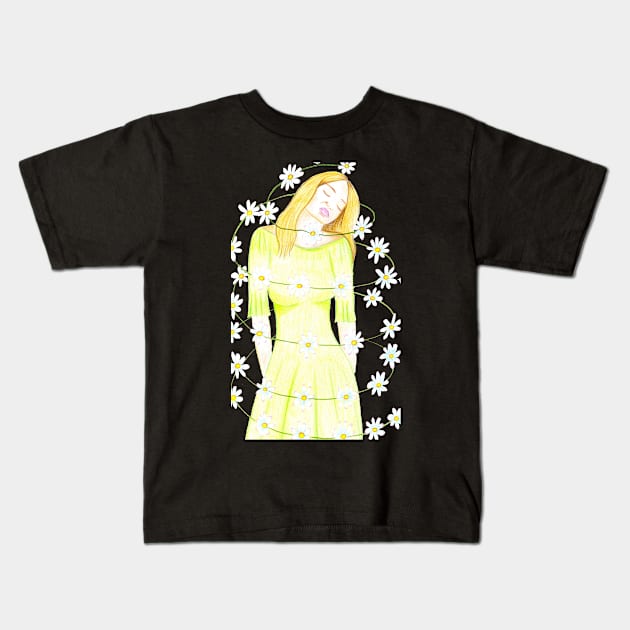 Dancing with the Daisies- Light Purple Kids T-Shirt by EarthSoul